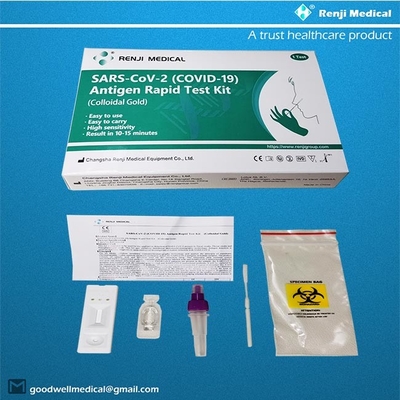 Renji   Tampone rapido di Kit Nasal della prova dell'antigene di COVID 19 (oro colloidale) 10 - 15Min