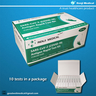 Renji   Tampone rapido di Kit Nasal della prova dell'antigene di COVID 19 (oro colloidale) 10 - 15Min